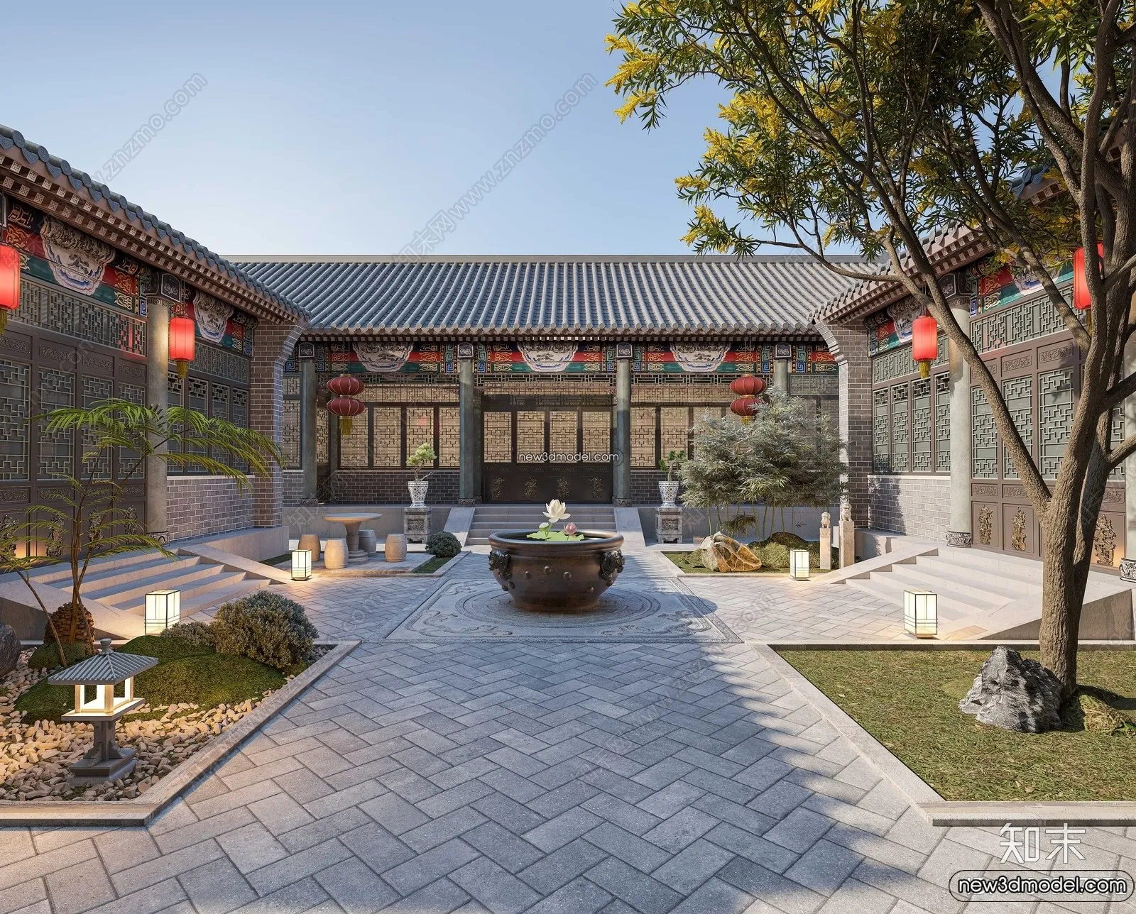 Exterior 3D Models of Pagoda – 3D Scenes – 041 – VRAY