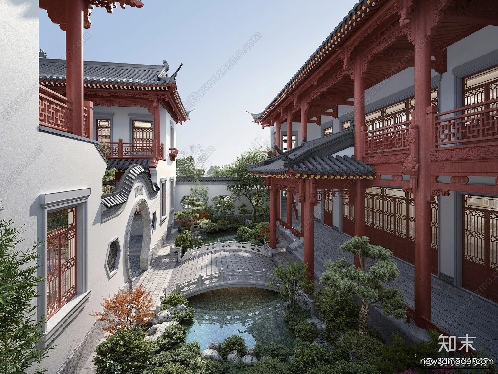 Exterior 3D Models of Pagoda – 3D Scenes – 051 – VRAY