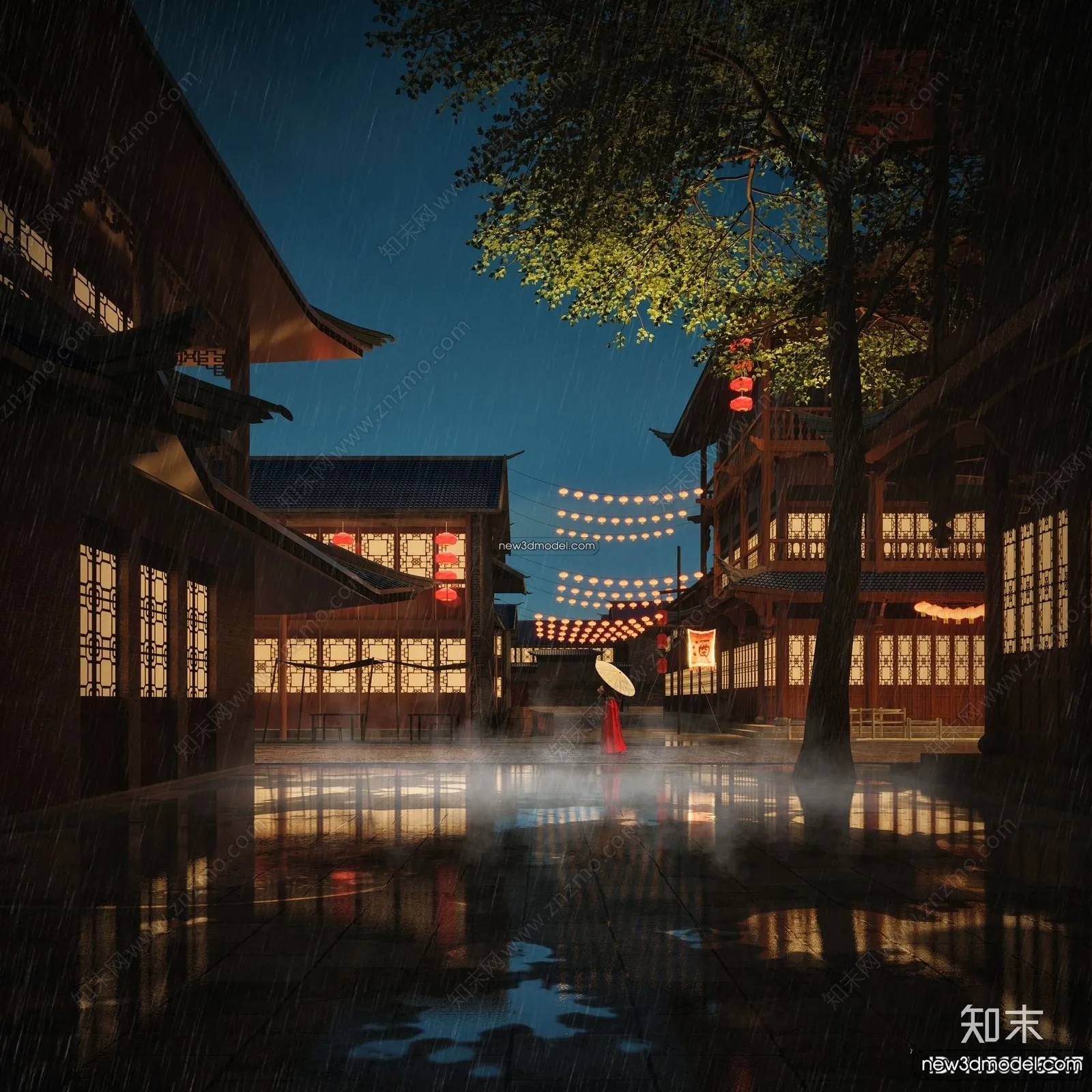 Exterior 3D Models of Pagoda – 3D Scenes – 052 – VRAY