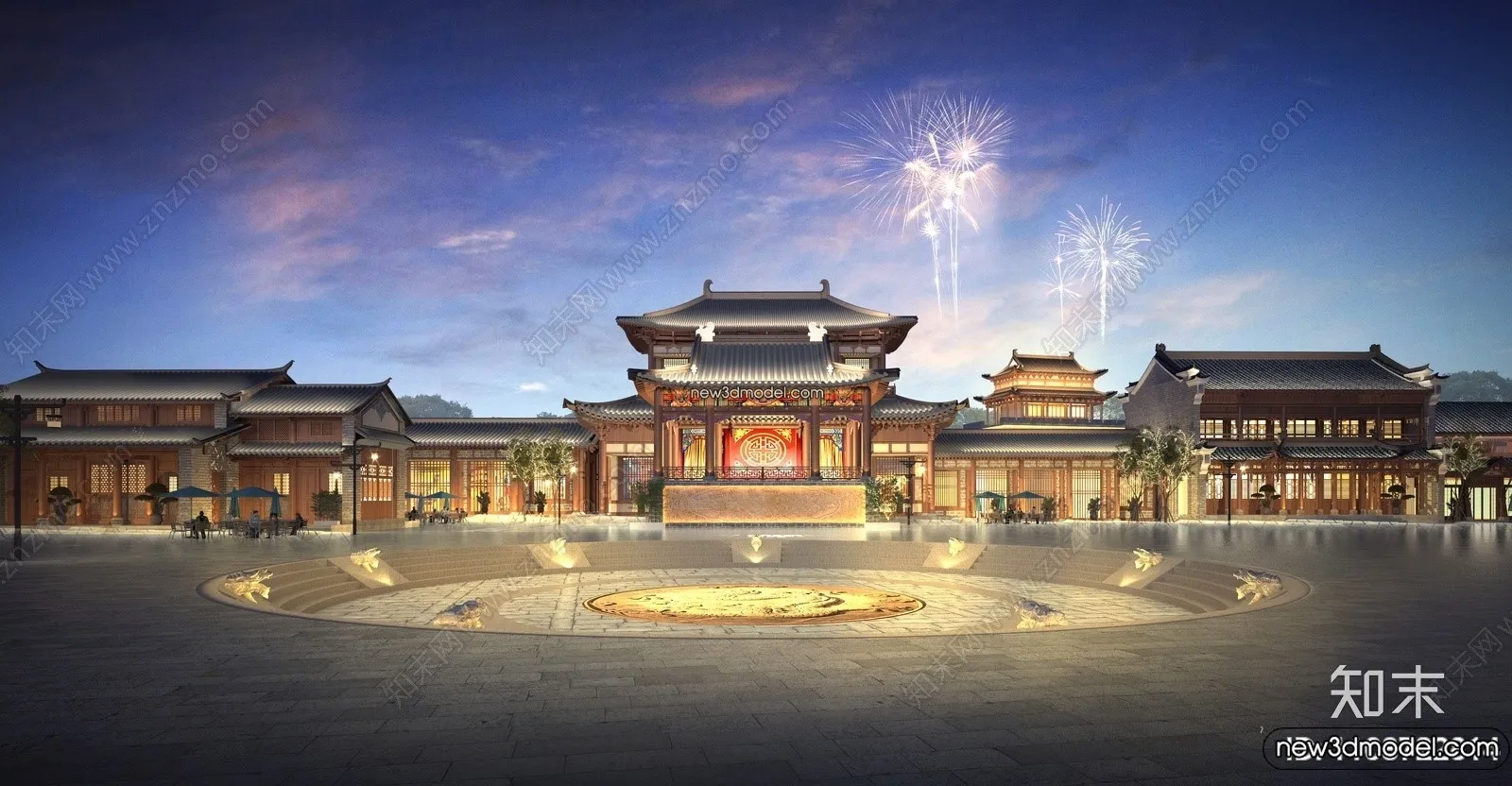 Exterior 3D Models of Pagoda – 3D Scenes – 053 – VRAY