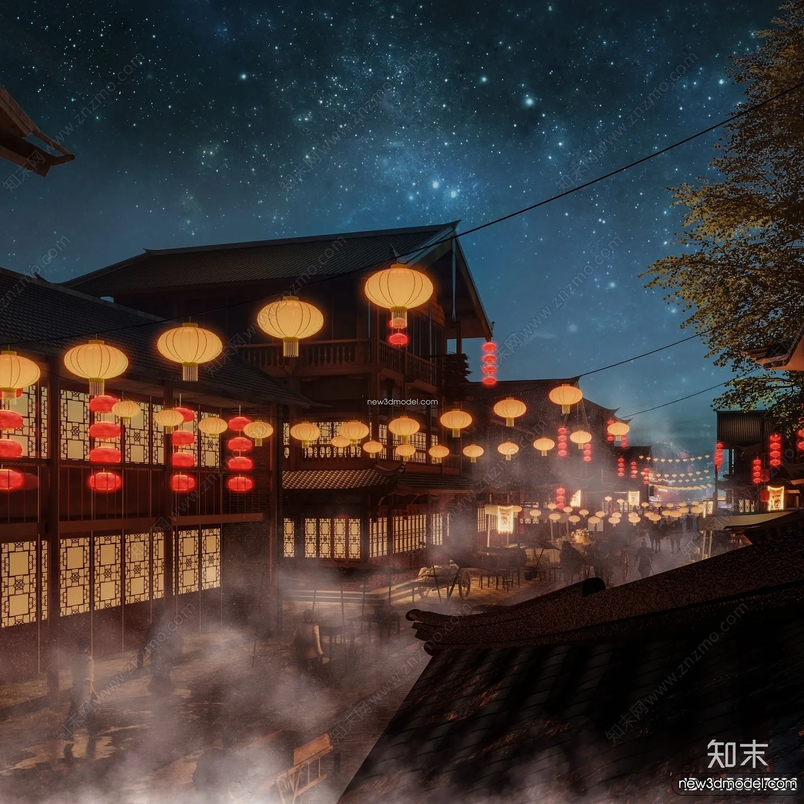 Exterior 3D Models of Pagoda – 3D Scenes – 055 – VRAY