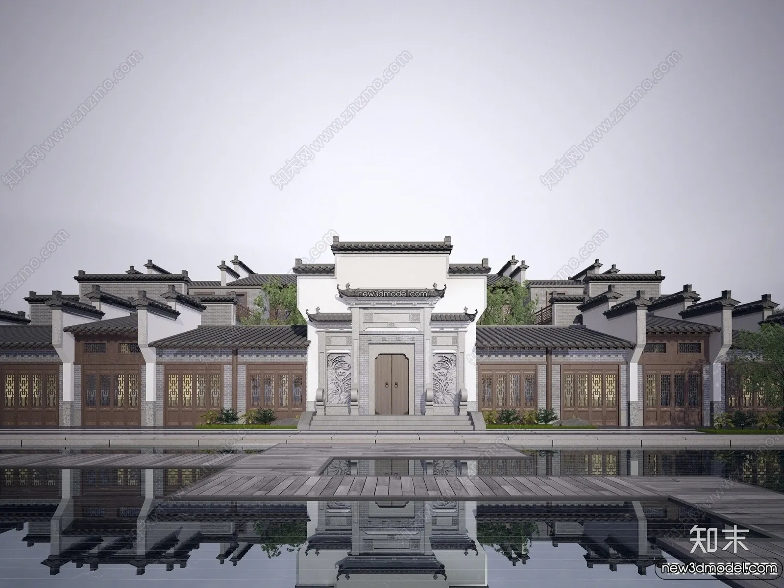 Exterior 3D Models of Pagoda – 3D Scenes – 056 – VRAY