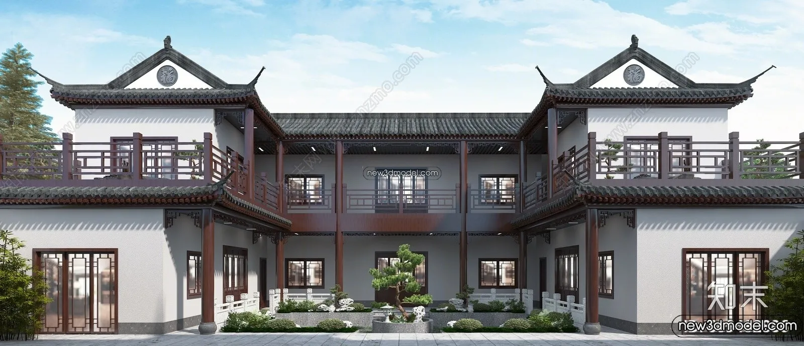 Exterior 3D Models of Pagoda – 3D Scenes – 058 – VRAY