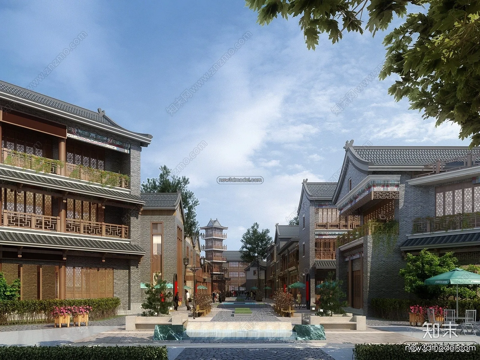 Exterior 3D Models of Pagoda – 3D Scenes – 059 – VRAY