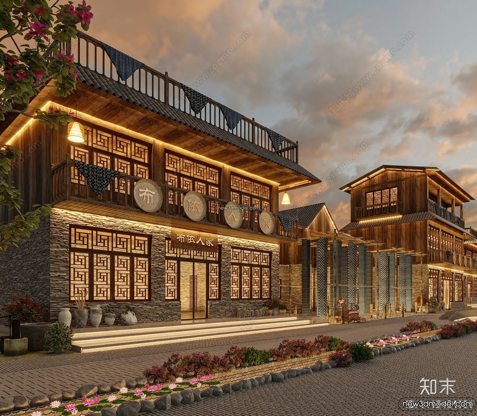 Exterior 3D Models of Pagoda – 3D Scenes – 060 – VRAY