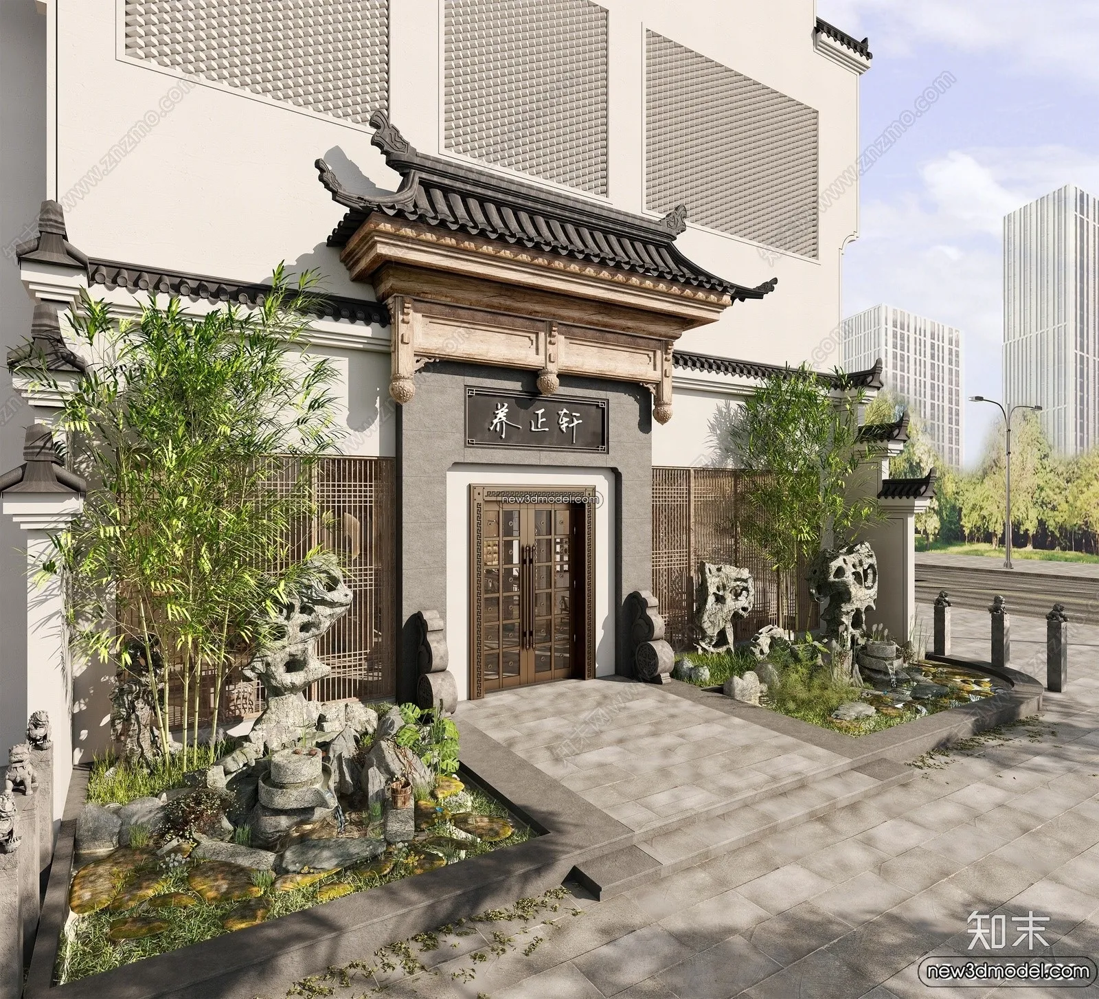Exterior 3D Models of Pagoda – 3D Scenes – 064 – VRAY