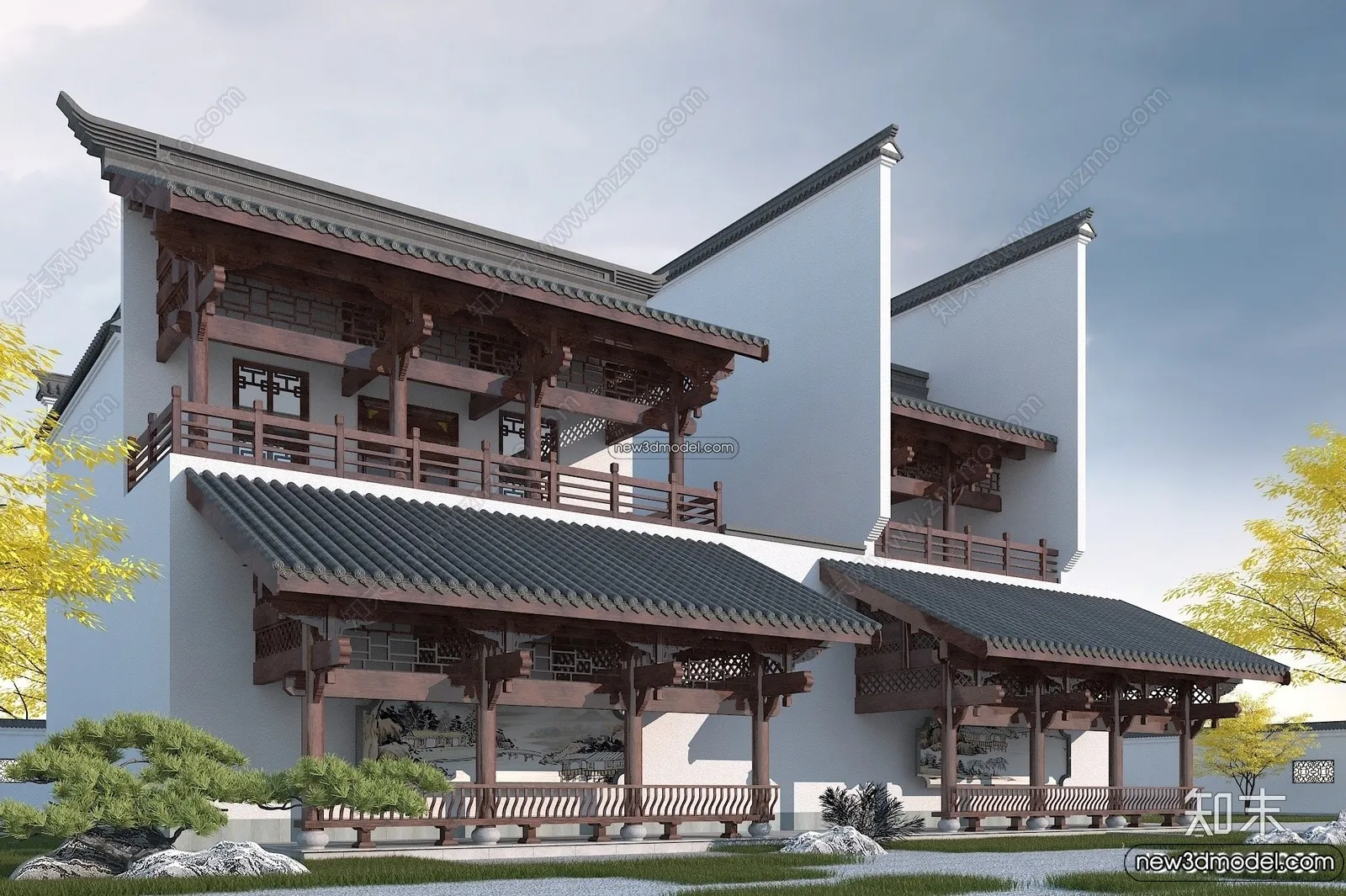 Exterior 3D Models of Pagoda – 3D Scenes – 068 – VRAY