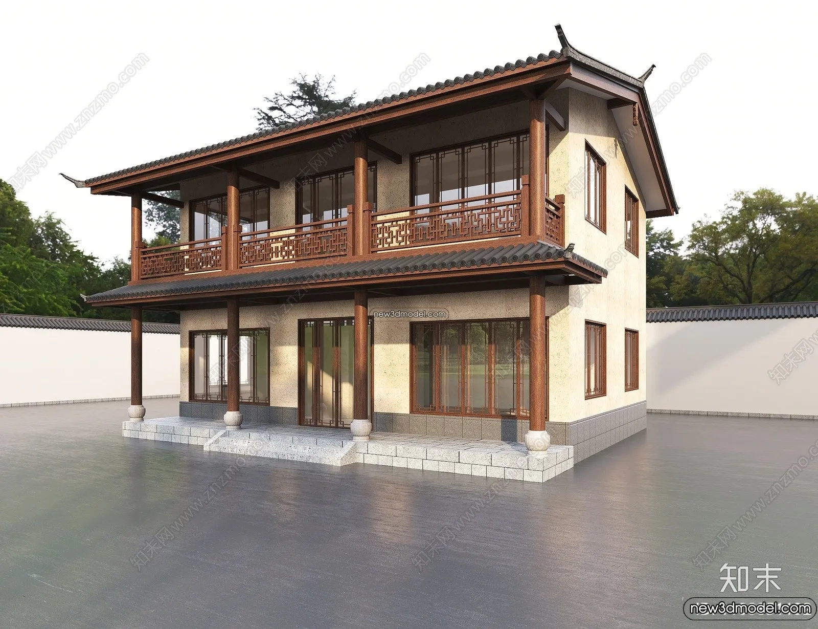 Exterior 3D Models of Pagoda – 3D Scenes – 070 – VRAY