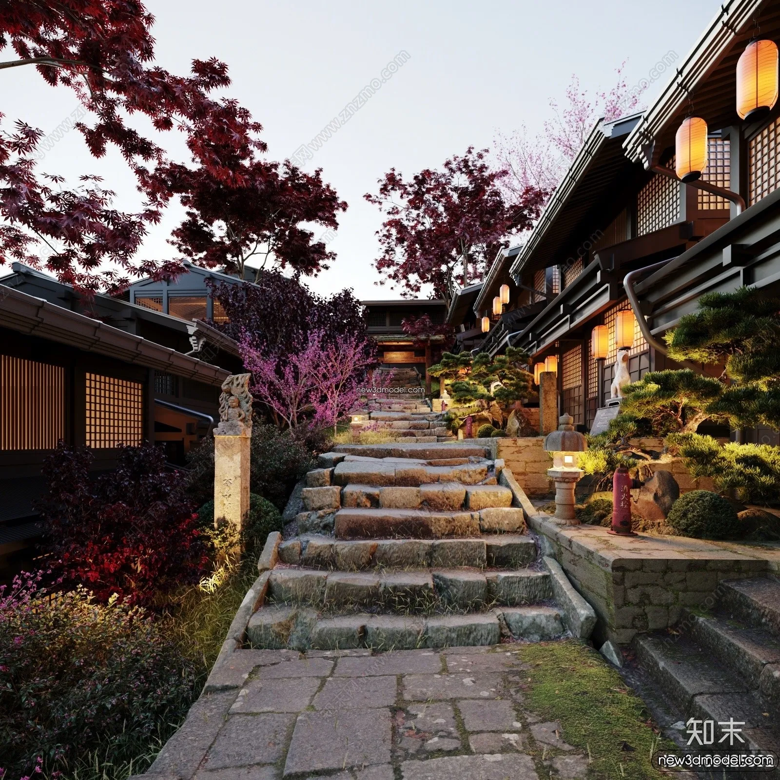 Exterior 3D Models of Pagoda – 3D Scenes – 078 – VRAY