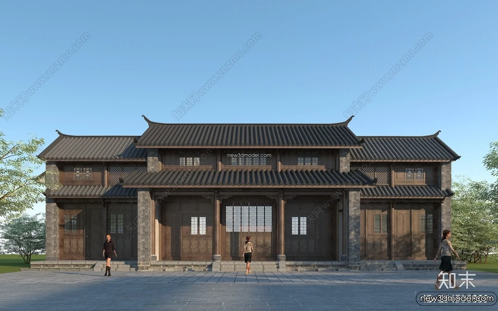 Exterior 3D Models of Pagoda – 3D Scenes – 079 – VRAY