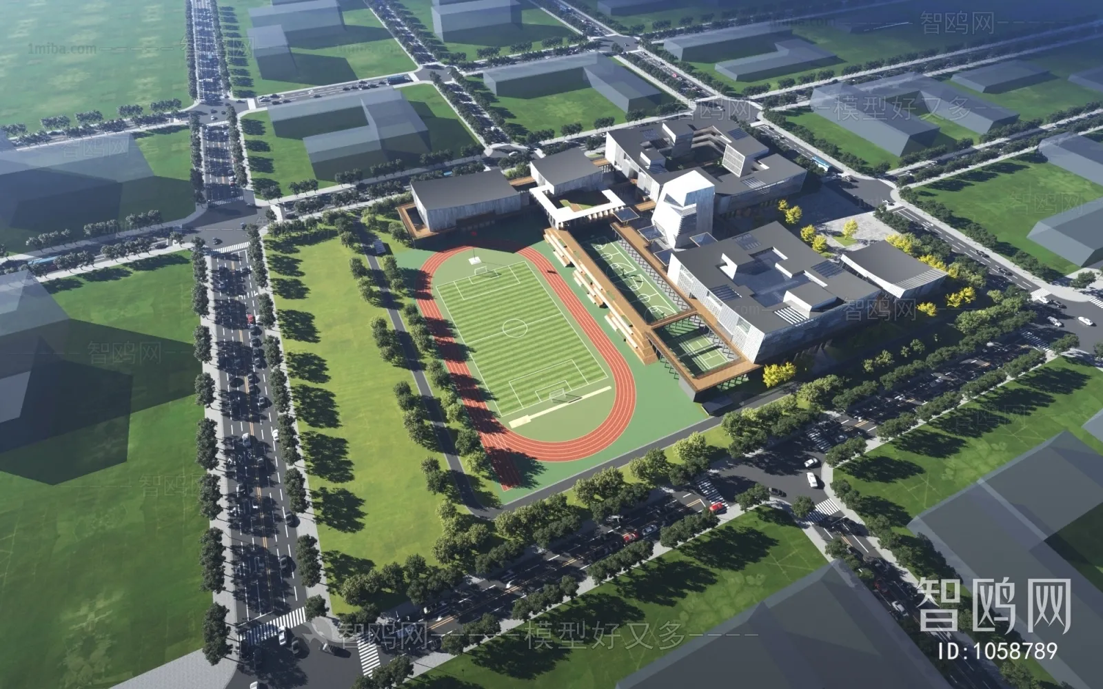 Exterior 3D Models of Shool – 3D Scenes – 002 – VRAY