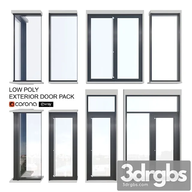Exterior Door System Set 3D Model Download