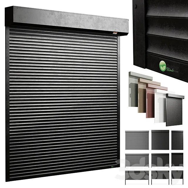 External electric Roller garage shutter – outdoor metal blinds 3D Model