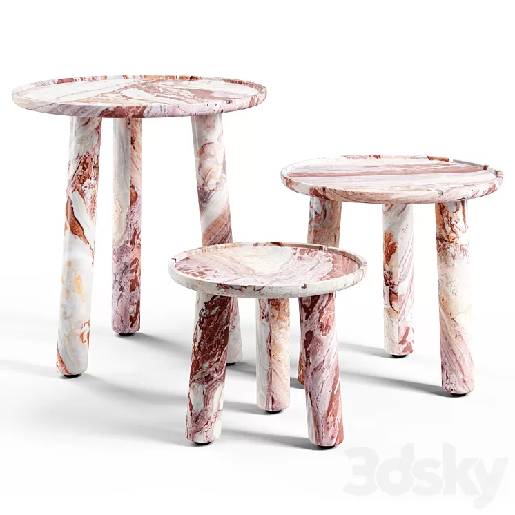 Exteta – Stone Round Coffee Table 3D Model