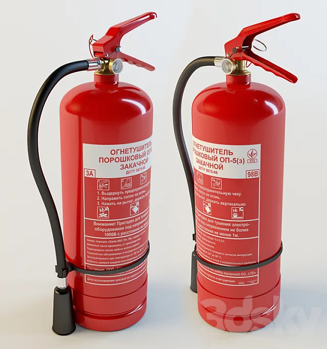 extinguisher powder op-5 (w) 3DModel extinguisher powder op-5 (w) 3DModel