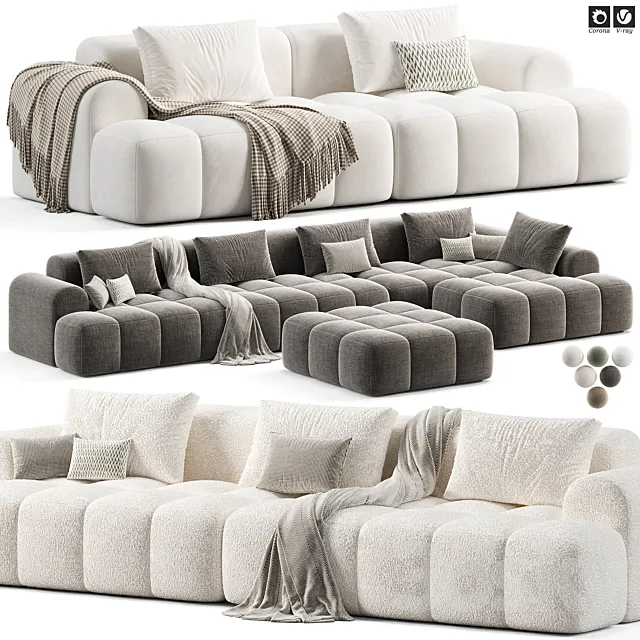 Extra Long Modern sofa 3D Model