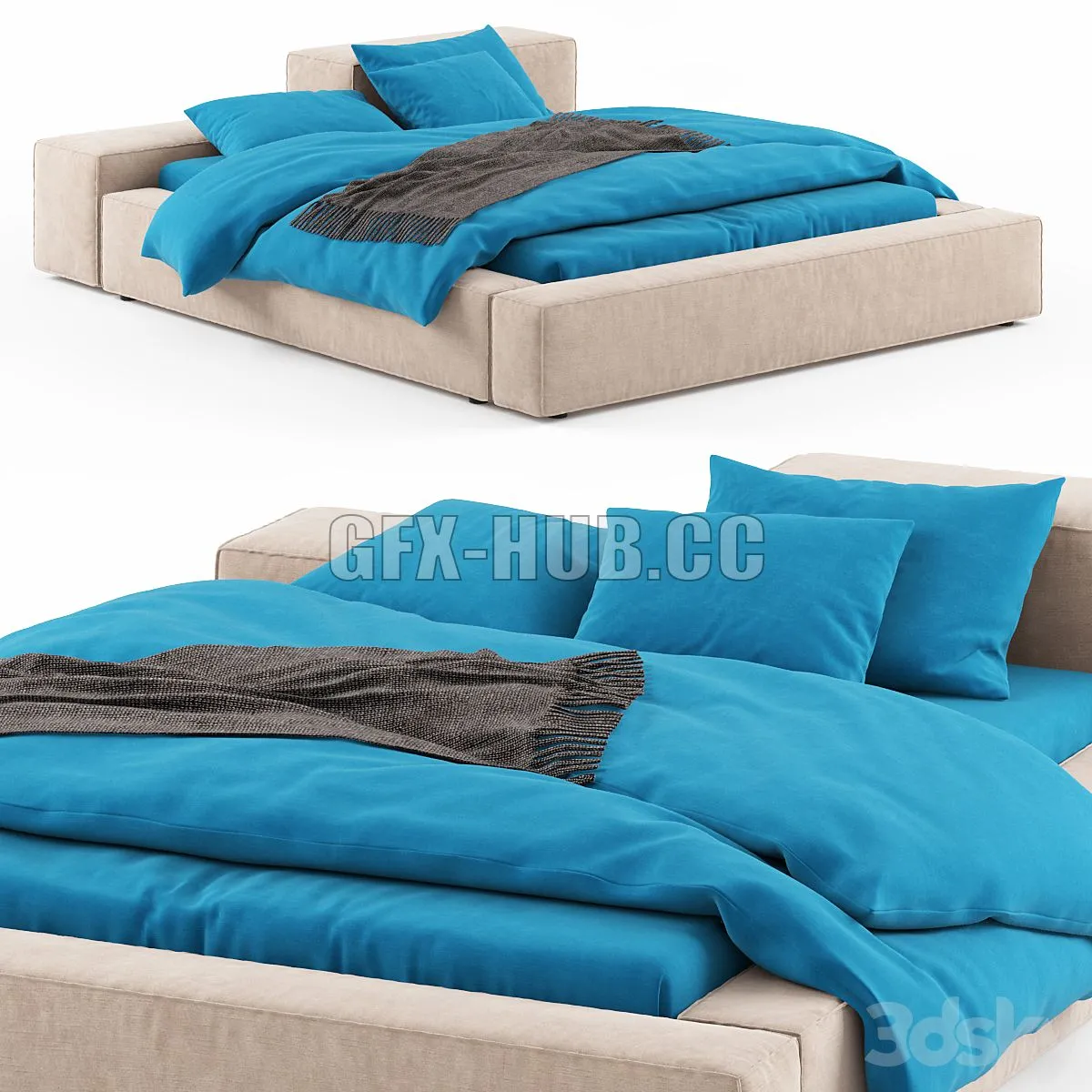 Extrasoft bed 3D Model Extrasoft bed 3D Model