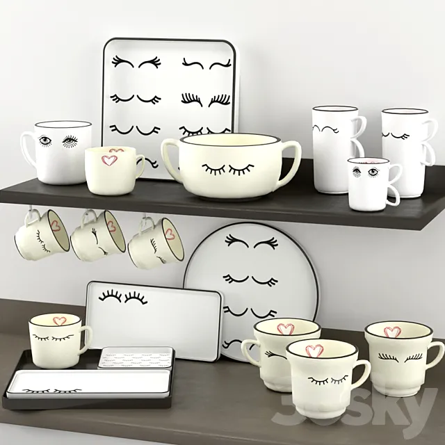 eyelashes minimal set 3D Model