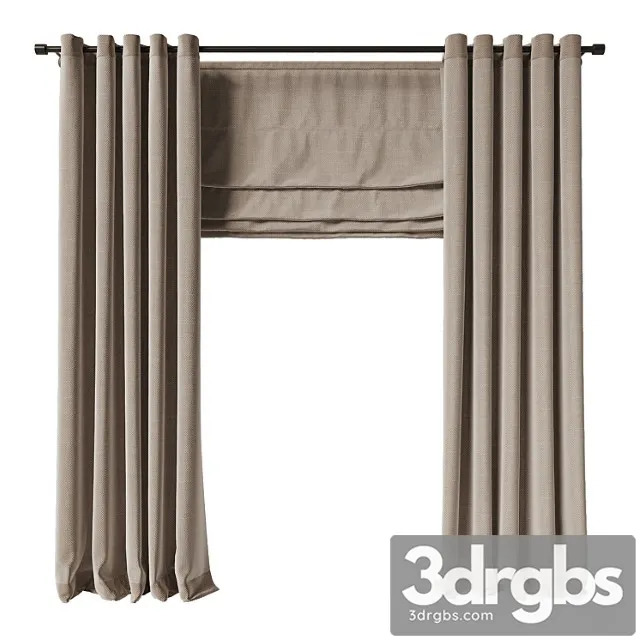 Eyelet curtain with roman shade Eyelet curtain with roman shade