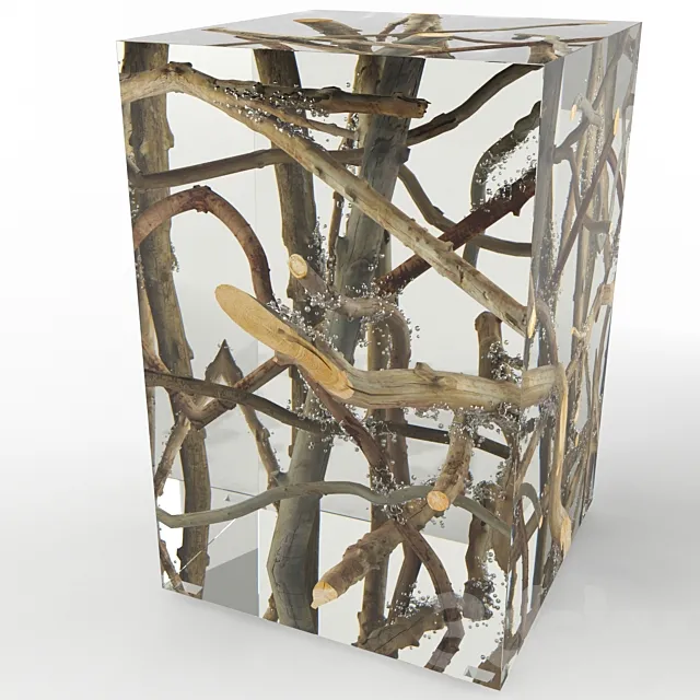 F163 KISIMI Occasional Table Acrylic Drifted Branches 3D Model F163 KISIMI Occasional Table Acrylic Drifted Branches 3D Model
