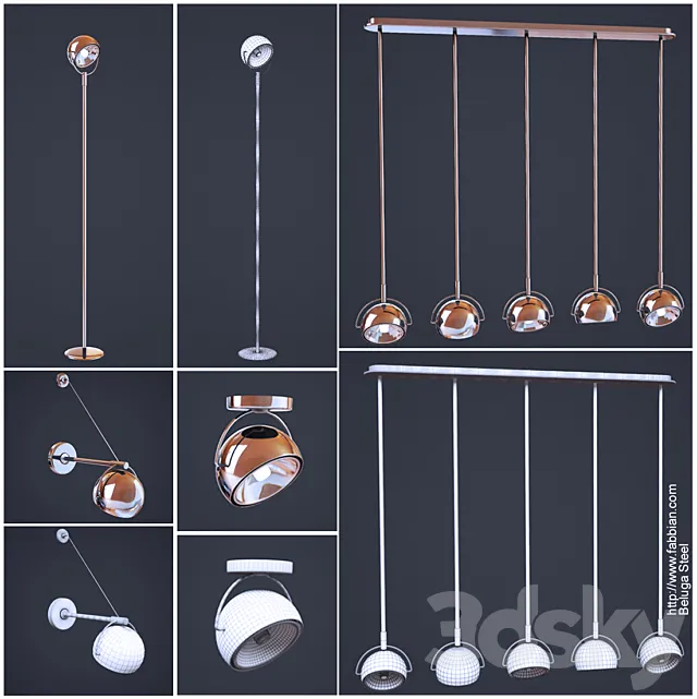 Fabbian _ Beluga Steel 3D Model Fabbian _ Beluga Steel 3D Model
