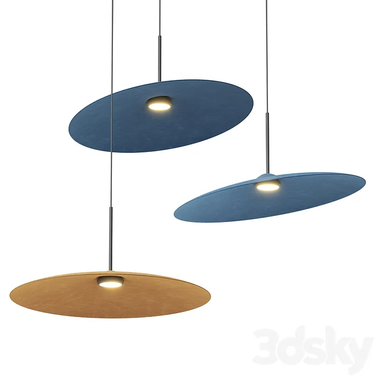Fabbian ACUSTICA LED acoustic recycled PET pendant lamp 3D Model Free Download