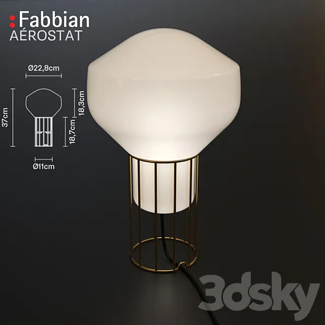 Fabbian Aerostat Table Lamp 3D Model Fabbian Aerostat Table Lamp 3D Model