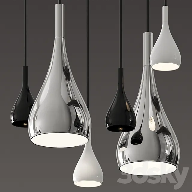 Fabbian Bijou Pendant Lamps 3D Model Fabbian Bijou Pendant Lamps 3D Model