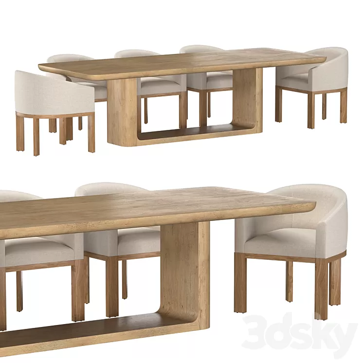 FABIAN CHAIR and OSLO OPEN TABLE 3D Model FABIAN CHAIR and OSLO OPEN TABLE 3D Model