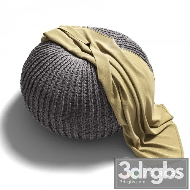 Fabic Gray Puf 3D Model Download