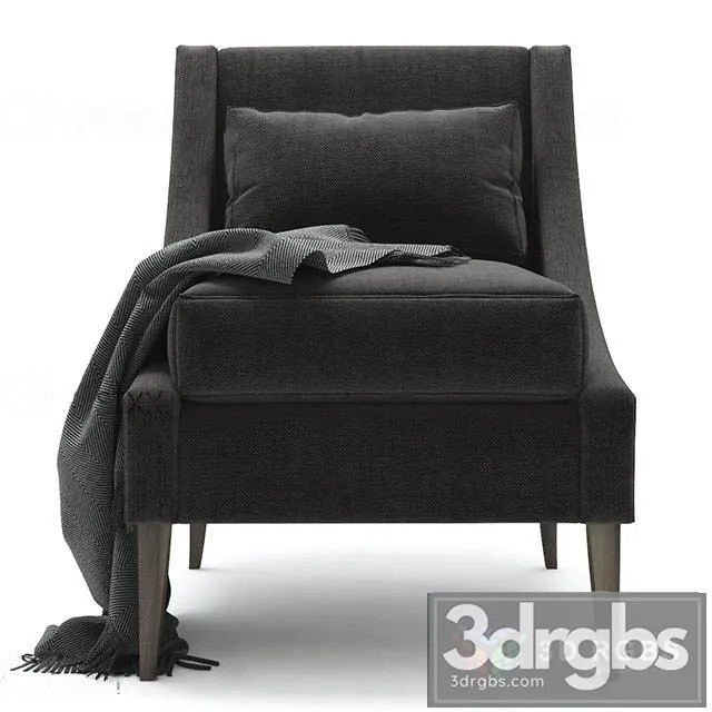 Fabric Black Armchair 3D Model Download