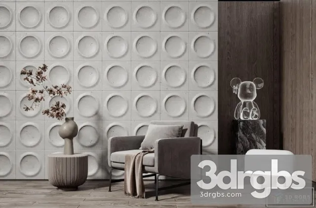 Fabric Moderm Armchair 3 3D Model Download