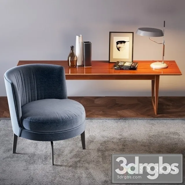 Fabric Moderm Armchair 3D Model Download