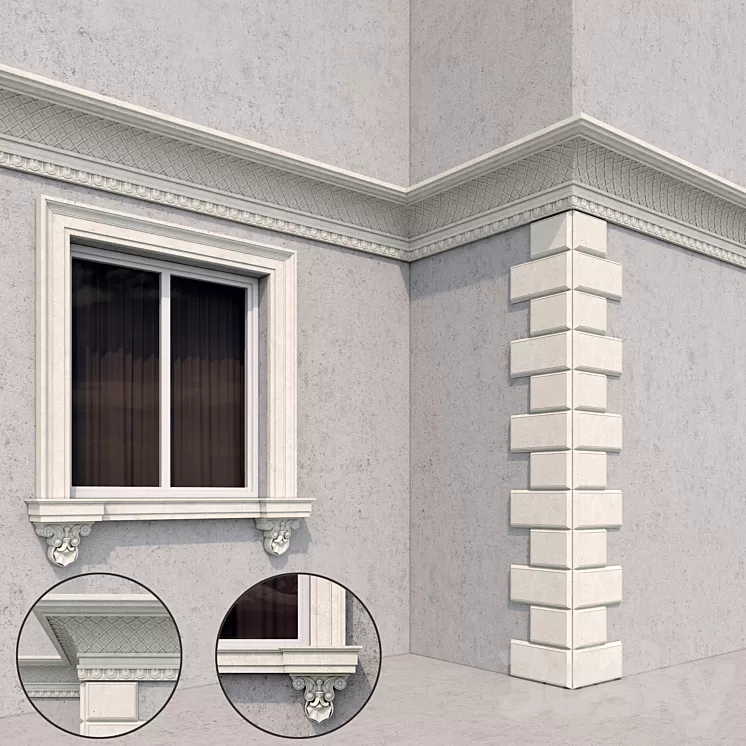 facade classic style_2 3D Model facade classic style_2 3D Model