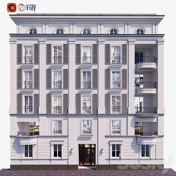Facade for background 11 3D Model