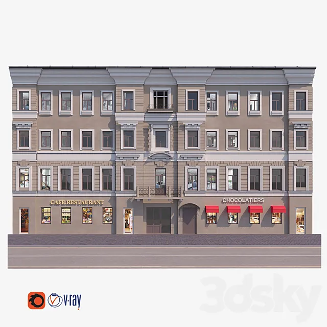 Facade for background 16 3D Model