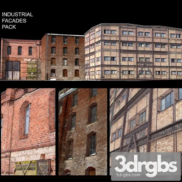 Facade For Background Vol 5 Industrial Area 3D Model Download