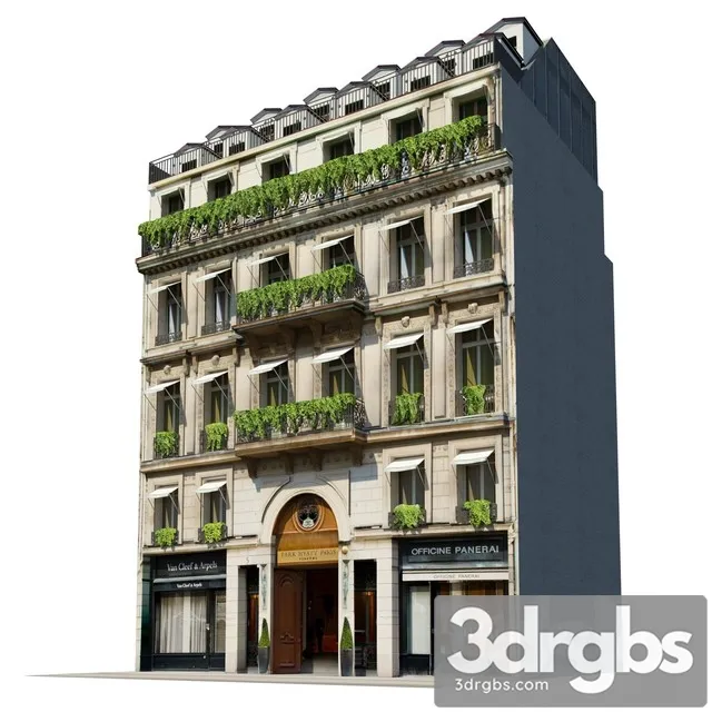 Facade for Background Vol 7 Classic Hotel 3D Model Download