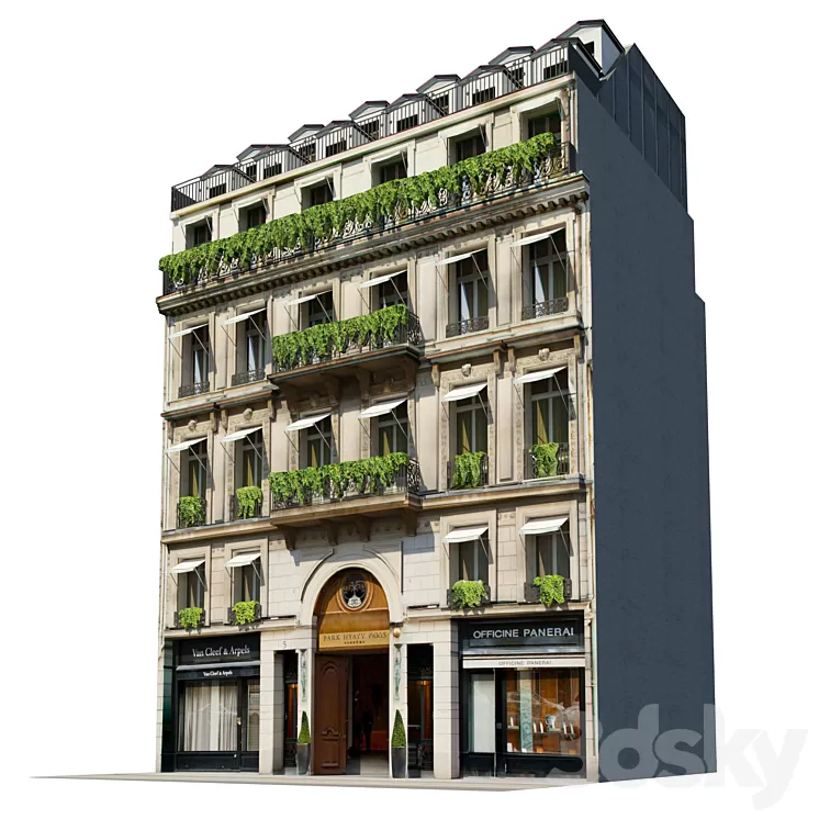Facade for background Vol: 7 Classic Hotel 3D Model