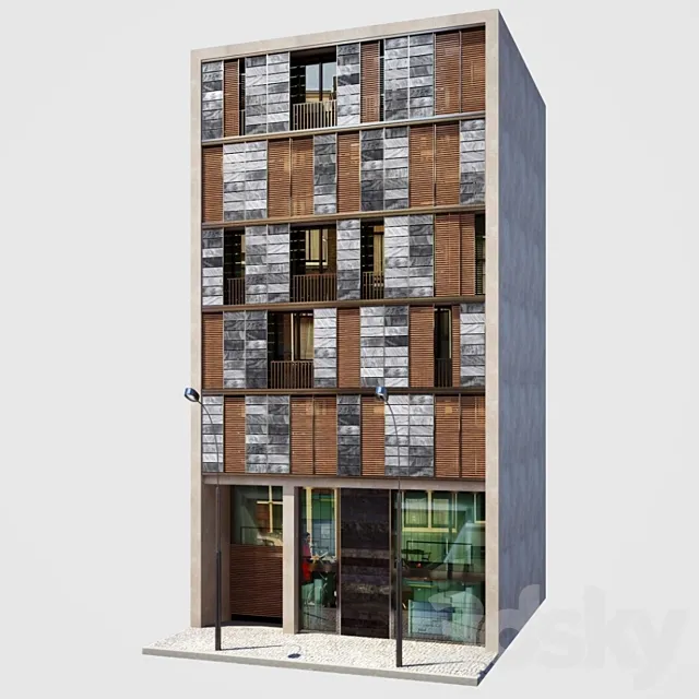 Facade. Office and Apartment building 3DModel