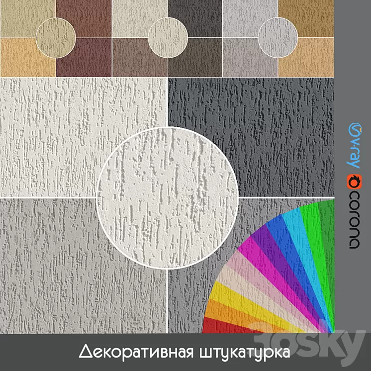 “Facade plaster “”Bark beetle”” type 2″ 3D Model