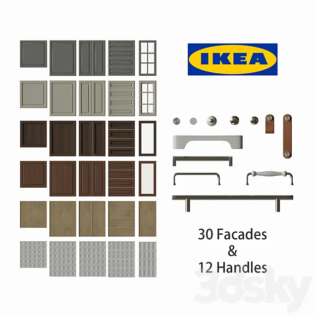 Facades and handles IKEA 3DModel
