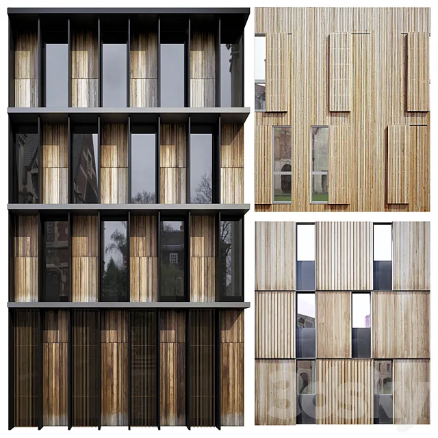 Facades of houses 3D Model