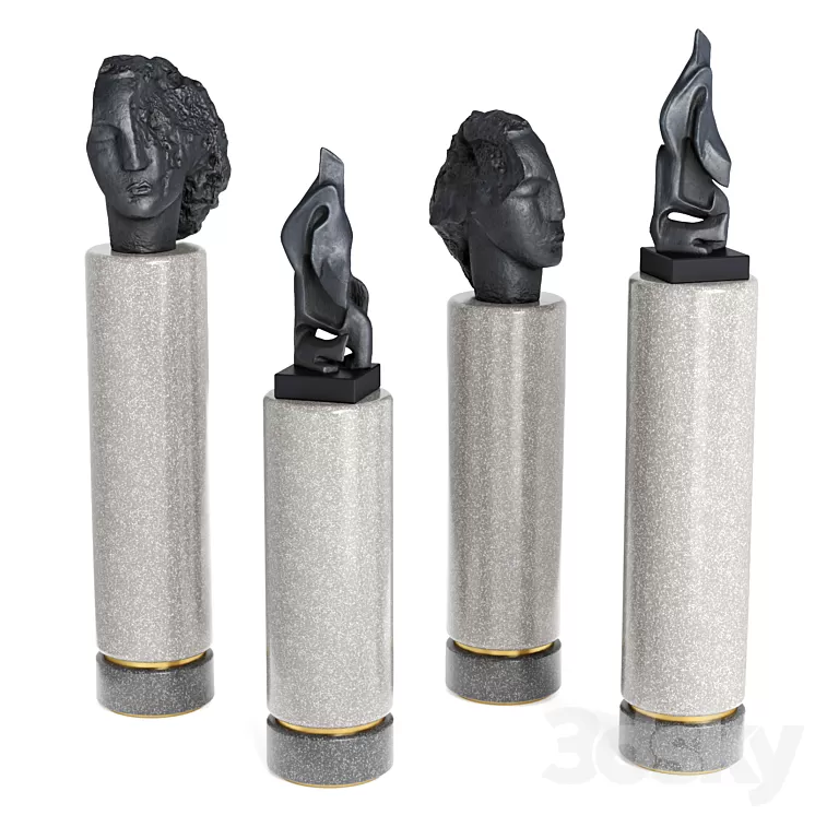 face and abstract pedestal 3D Model Free Download