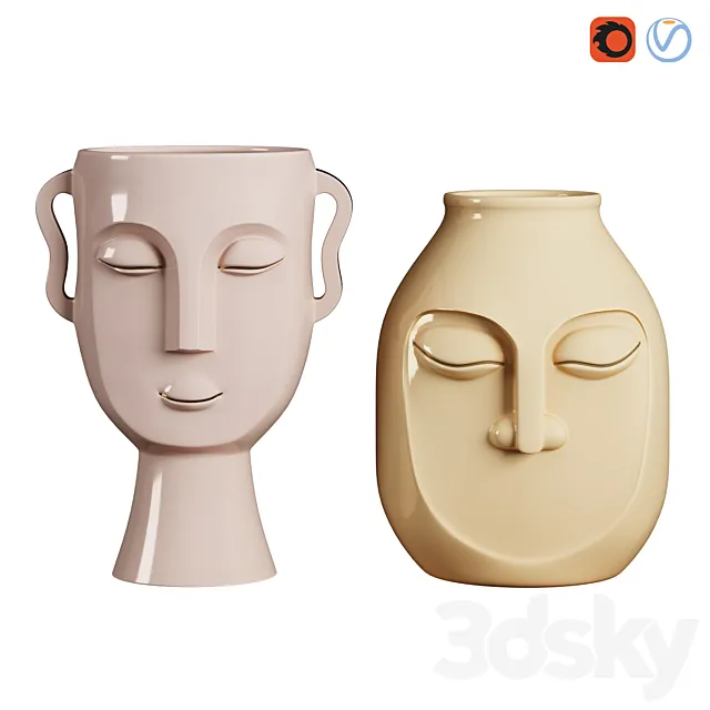 Face Vases. Set 1 3DModel