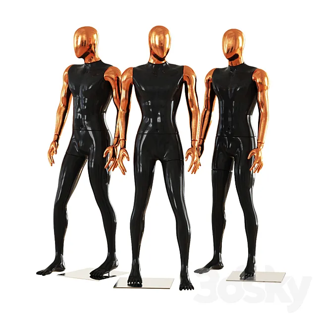 Faceless male mannequins 42 3DModel