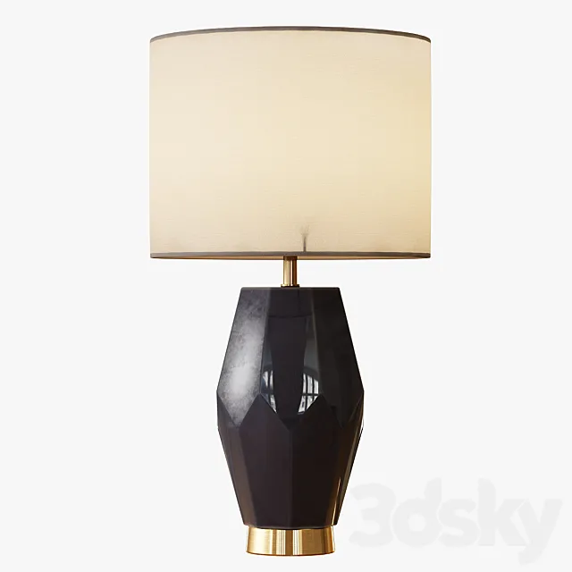 Faceted Stone Table Lamp 3DModel