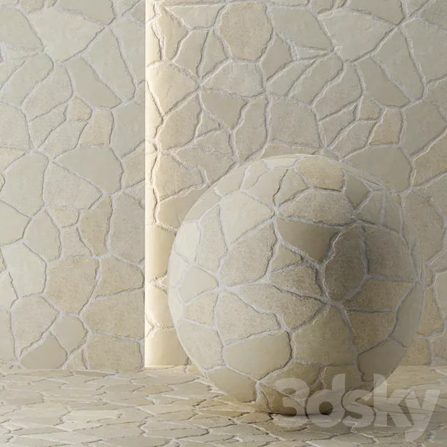 Facing masonry made of wild stone 3D Model