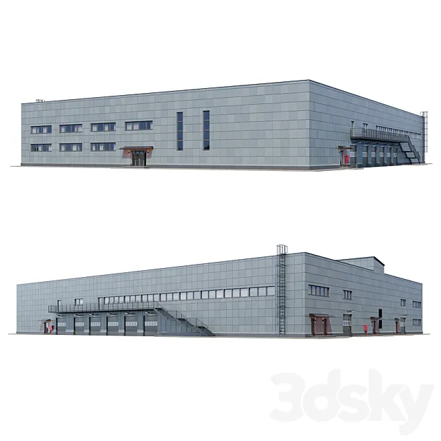 factory building V4 3D Model