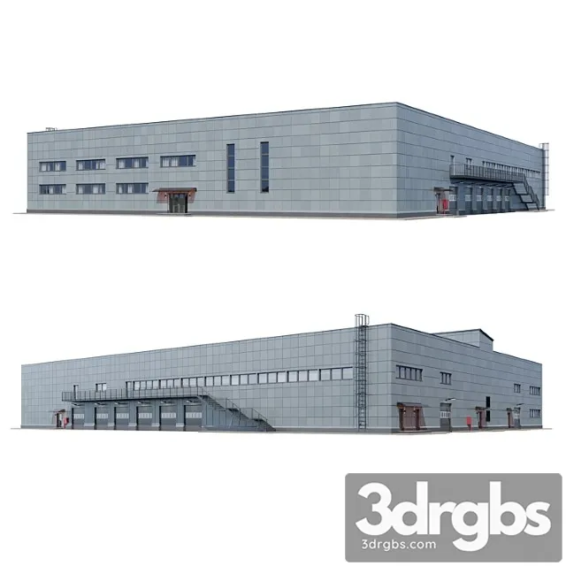 Factory Building V4 3D Model Download